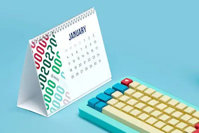 Beispielfoto: Tischkalender mit Spiralbindung