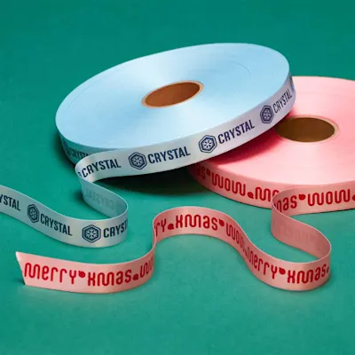 Beispielfoto: Geschenkband mit Druck